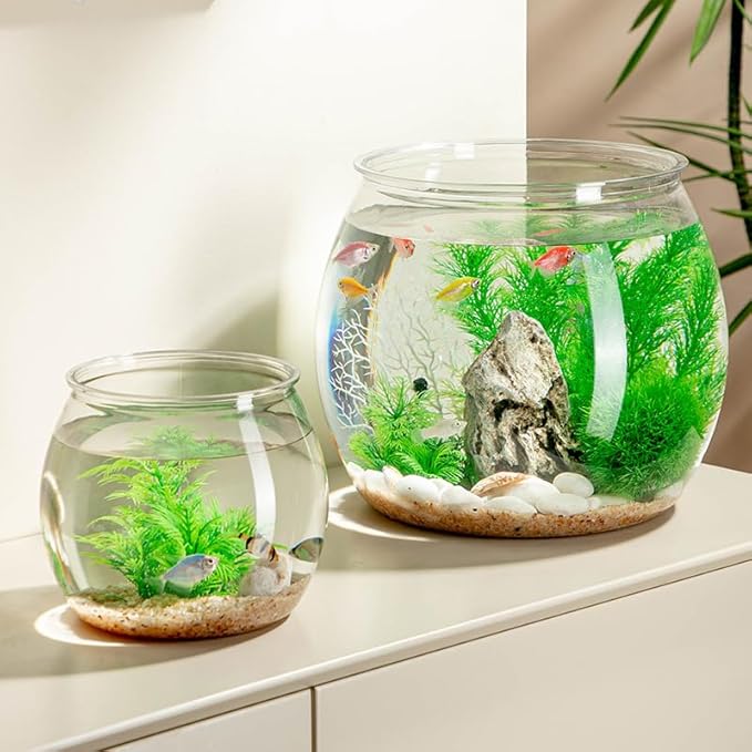 2Pcs Plastic Fish Bowls, 135oz Round Fish Tank Home Party DIY Decor | 1 Gallon Aquarium Hydroponic Planter Floral Container for Candy, Carnival Games, Prizes, Party ,Table Centerpiece