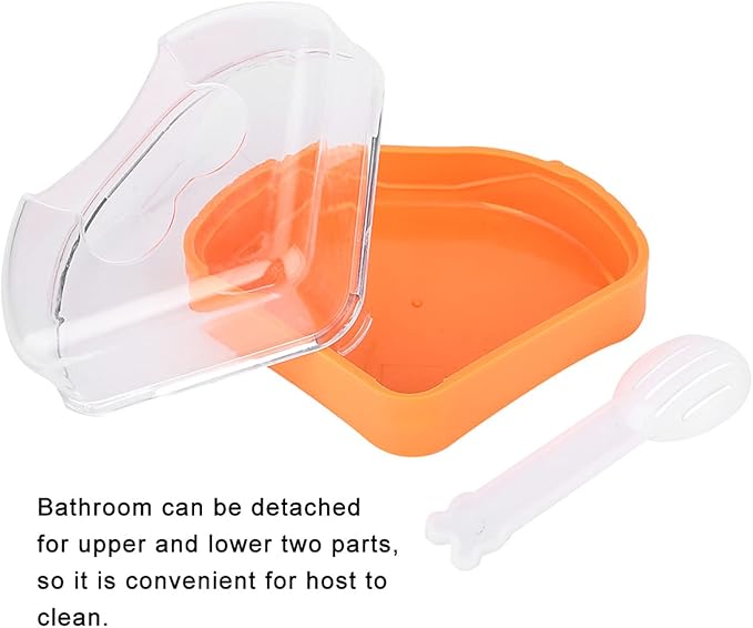 Health Gear Corner Toilet for Hamster with Roof, Hamster Sand Bathroom with Scoop, Hamster Sandbox, Plastic Sand Bath Container, Corner Toilet Tray for Hamster Totoro Chinchilla