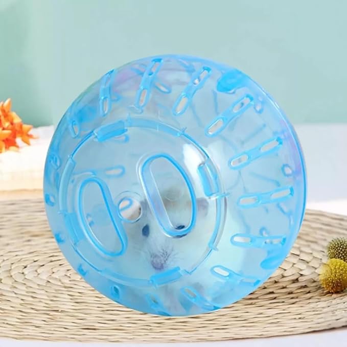 2Pcs 3.94 Inch Rotundity Hamster Balls, Breathable and Sturdy Dwarf Hamster Exercise Balls Running Wheel Gerbil Toys, Small Animals, Portable Small Pet Supplies (Blue and Pink)