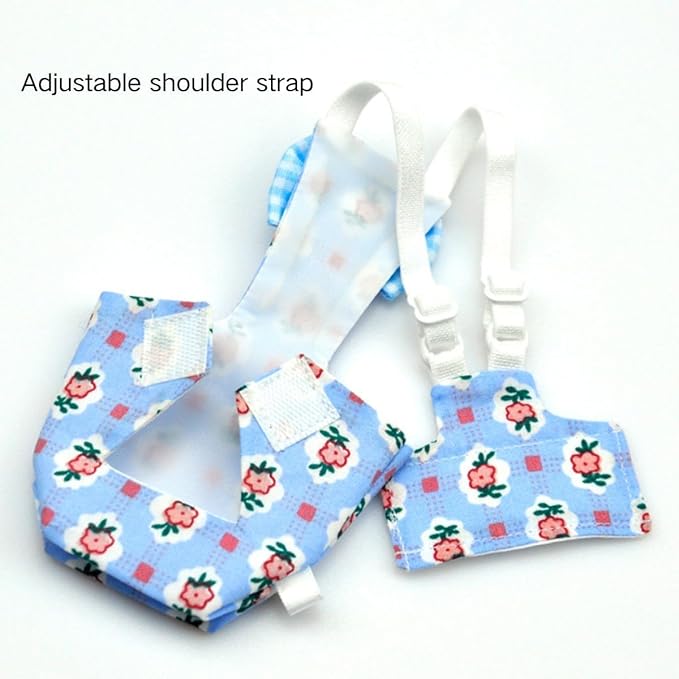 3PCS Bird Diaper with Adjustable Shoulder Strap Washable Parrot Diapers Reusable Bird Flight Suit Nappies Protective Breathable Nappy Clothes for Parakeet Macaw Conure (2XL)
