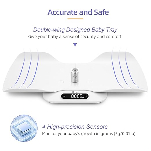 TIPRE Baby Weight Scale, Infant Scale with Detachable Tray, Pet Scale for Cat Dog, Multiple Weighing Scale for Toddler, Children, Pet and Adult Auto-Rotation LED Screen, Up to 400lb/180kg