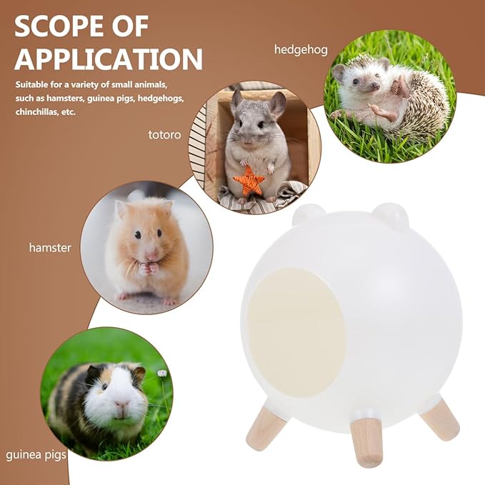 Ipetboom Ceramic Small Pet Hideout 5.1X4.3X5.5 Inch Hamster Nest Hiding House Decorative Shelter for Hedgehogs and Small Animals Indoor Use