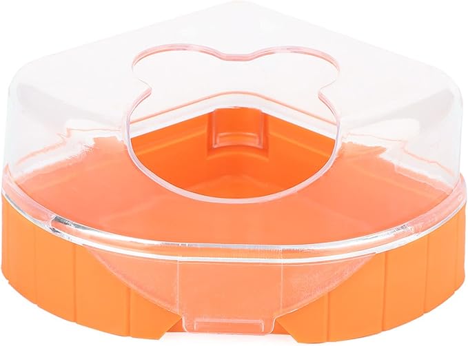 Health Gear Corner Toilet for Hamster with Roof, Hamster Sand Bathroom with Scoop, Hamster Sandbox, Plastic Sand Bath Container, Corner Toilet Tray for Hamster Totoro Chinchilla