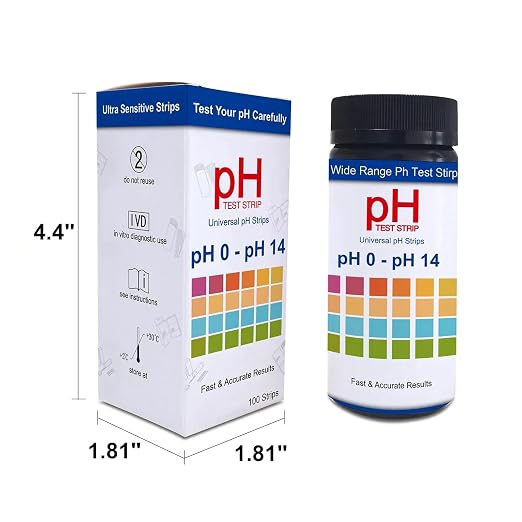 pH Test Strips 0-14 100pcs Universal PH Test Strips, pH Strips for Urine and Saliva Testing, Litmus Paper PH Test Strips for Liquid Testing, Water, Labs, Aquariums, Gyms, Pools, Quick to Test