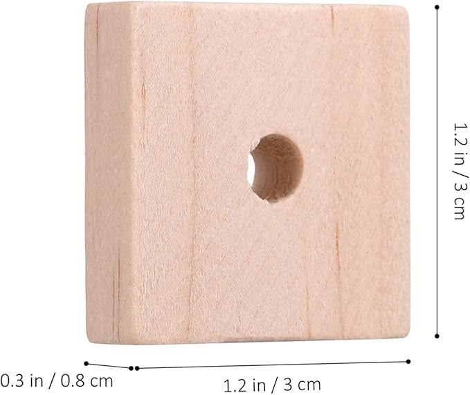 NOLITOY Parrot Toys: 100PCS Wooden Chewing Blocks, Thick Natural Wood for Bird Chew Training, DIY Cage Toys for Parakeet Budgie Conure Macaw Cockatoo
