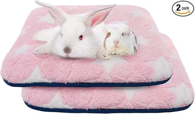 Homimp 2 Pack Guinea Pig Bed, Waterproof Reusable Small Animal Bed,Super Absorbent Pee Pad Mat for Rabbit Bunny Hamster Rat Hedgehog Chinchilla,Washable Fleece Cage Liners 12"x12"