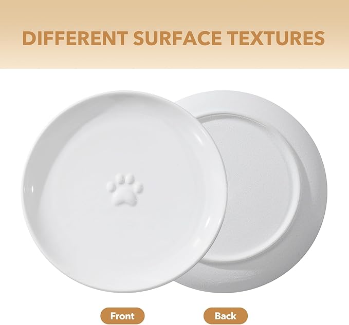 Havniva Elevated Cat Bowls, Ceramic Cat Food Bowl Whisker Friendly Cat Dishes, Kitten Food & Water Bowl with Two Heights Stand, Anti-Slip Raised Cat Food Plates