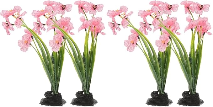 GALPADA Aquarium Plants Plastic for Freshwater Fish Tank Display, 8.26 Inch | Beautiful Artificial Ornaments, Excellent Betta Bowl Accessories, Sturdy Desktop Decorations, Grand Reptile Habitat Additions