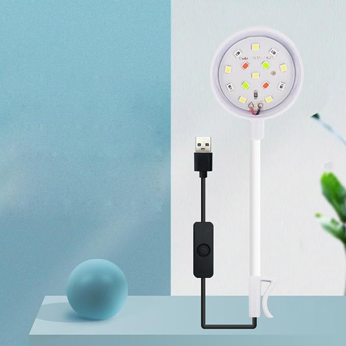 Lamps, Small Aquarium Fish Tank Led Light with USB Interface Clip On for Plant Aquarium, 8.00 * 8.00 * 4.00CM