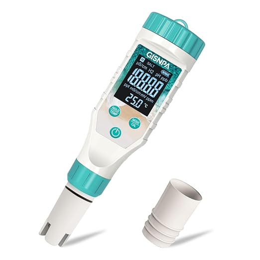 Chlorine Tester & Pool Salt Tester, Digital Pool Water Tester, Pool pH Tester 7 in 1 FAC Digital Salinity Tester for Saltwater Aquarium Sodium Chloride Swimming Pools Hot Tubs Spas