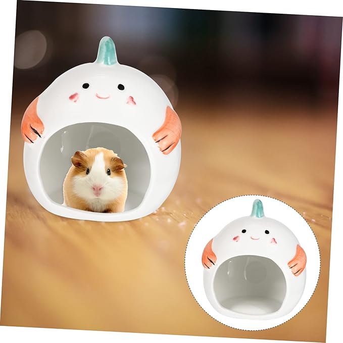 Small Pet Ceramic House Cool Hamster Nest Bed Guinea Pig Bed Ceramic Hamster House