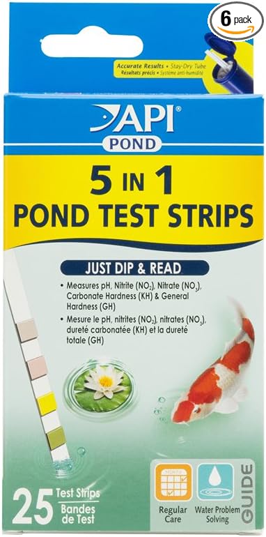 API POND 5 IN 1 POND TEST STRIPS Pond Water Test Strips 25-Count