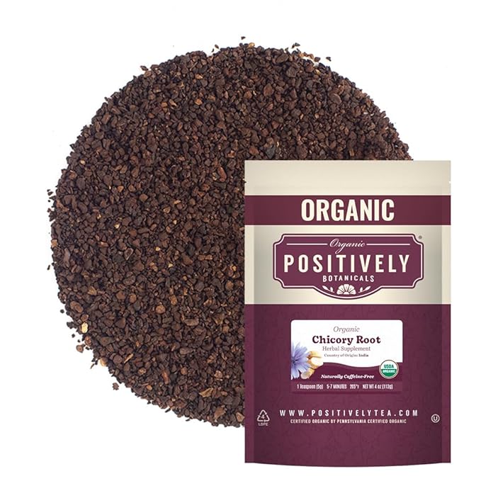 Organic Positively Botanicals Company, Chicory Root, Herbal Tea Loose Leaf Botanical, 4 Ounce
