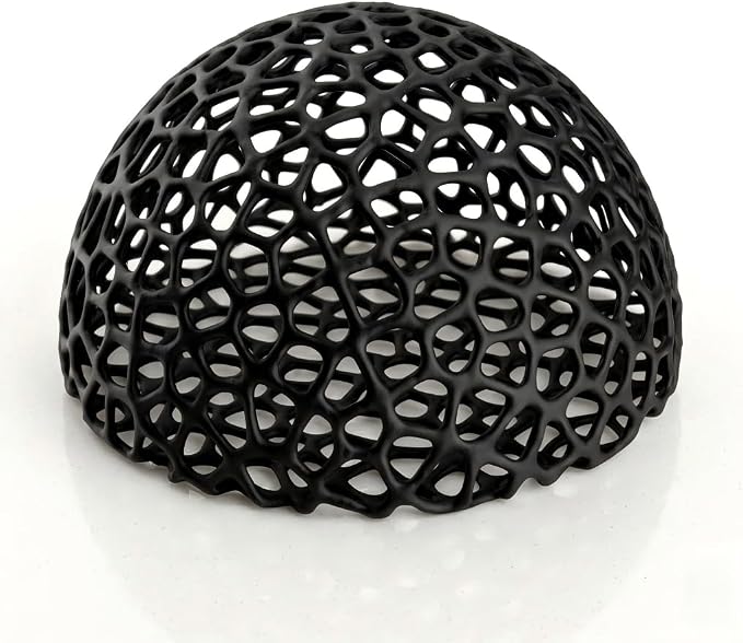 JIJI&ZEZE Anti-Predation Shrimp Hideout Dome, Black Honeycomb Lattice Aquarium Shelter Cave, Breeding & Molting Hideaway for Small Fish, Shrimp Fry, Fish Tank Decor Ornament