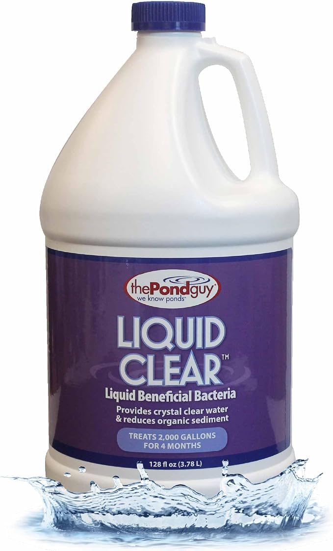 The Pond Guy LiquidClear Beneficial Bacteria Pond Cleaner, 1 Gallon | Reduces cloudy water in outdoor water gardens and small ponds and is fish and plant safe