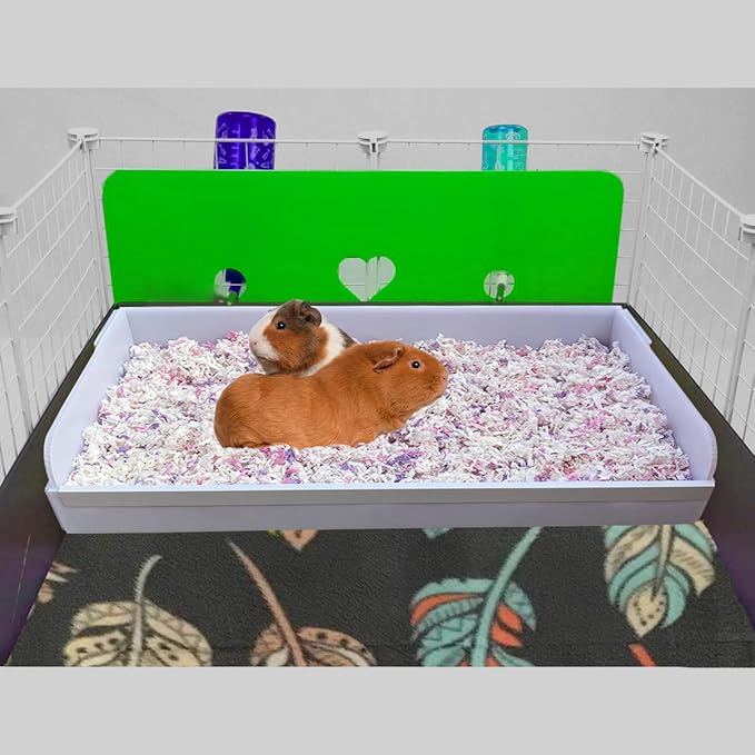 Andescobo Guinea Pig Litter Box Guinea Pig Kitchen for All C&C and Midwest Cages,Guinea Pig Hay Box Keep The Guinea Pig Cage Clean and Tidy. White