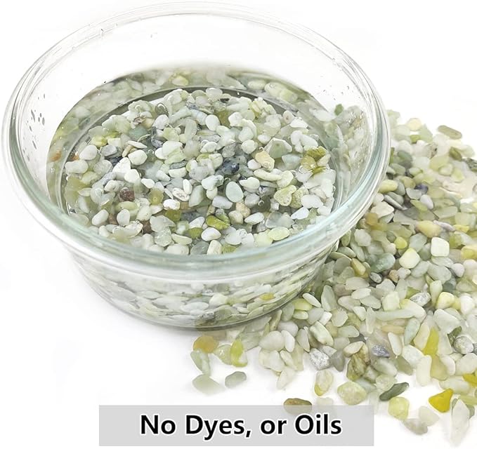 YISZM 2LB Succulent and Cactus Pebbles, 1/5 Inch Jade Natural Decorative Polished Stones, River Rocks for for Indoor Plants, Vases, Planters and Outdoor Gardening