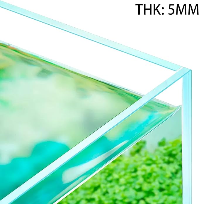 2.9 Gallon Rimless Aquarium, Ultra Clear Glass Low Iron Aquarium Tank, Small Fish Tank for Betta, L11.8×W5.9×H9.8 Inches Thickness 5mm with EVA Foam Mat Included