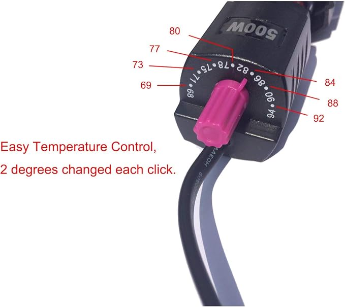 Aquarium Heater 100W/300W/500W Fish Tank Heater Submersible Auto Thermostat Turtle Tank Heater 10-90 Gallon with Protective Sleeve and 3 Suckers