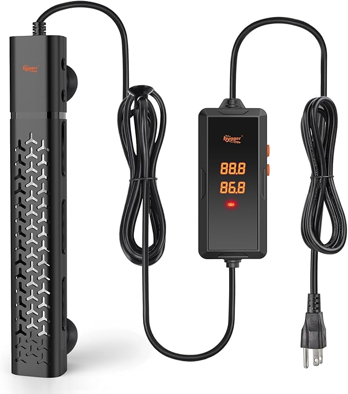 hygger 500w Aquarium Heater, Submersible Fish Tank Heater with Digital LED Controller and Intelligent Leaving Water Automatically Stop Heating System,for 75-130 Gallon Tanks