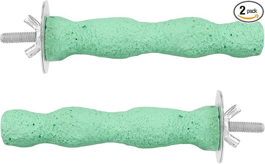 2pcs Bird Beak Grinding Stone, Resin Anti-Slip Beak Grinder Stone Perches Bird Parrot Cage Perch Stand for Parrot Budgie Cockatiel Cage Accessories