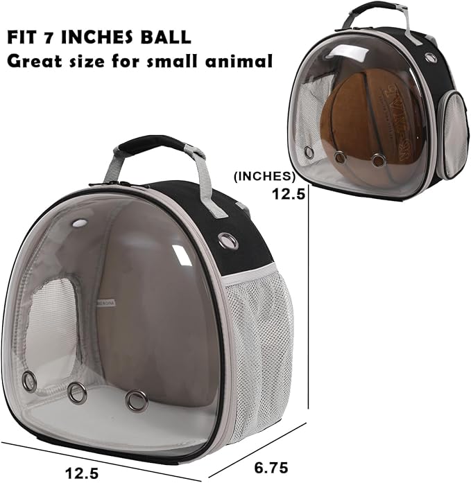 Bearded Dragon Travel Backpack with Harness and Leash Set,Lizard Backpack Travel Carrier,Space Capsule Clear Bubble Window Astronaut Reptile Carrier Backpack for Kids, Airline Approved