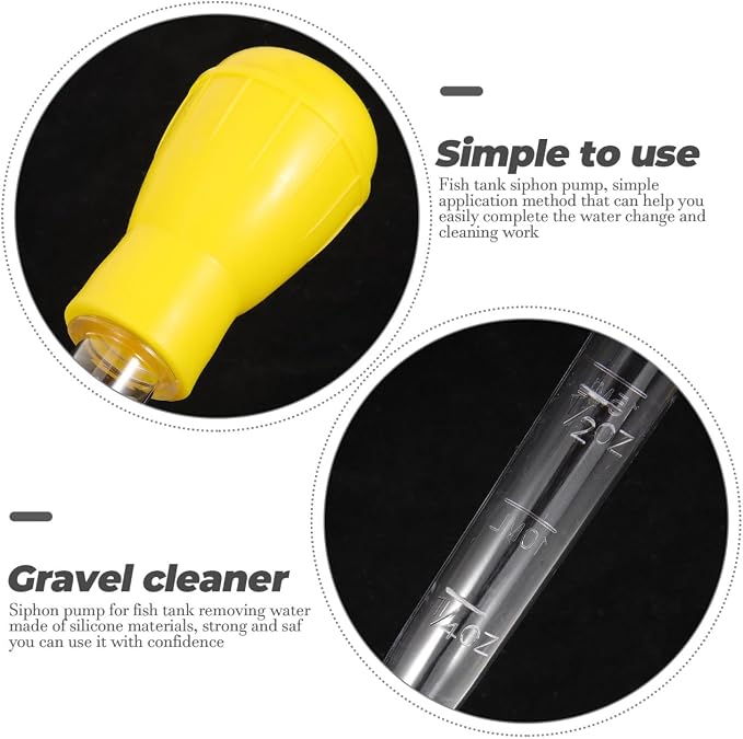ULTECHNOVO Fish Tank Siphon Pump 2 Pack Hand Siphon Pump Aquarium Vacuum Water Changer with Extension Tubes for Water Removal Cleaning and Easy Fish Tank Maintenance