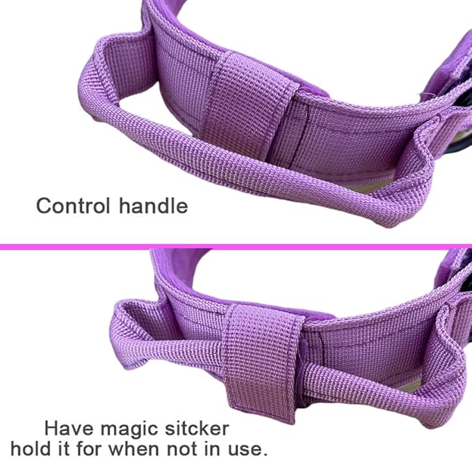 Xqpetlihai Tactical Dog Collar Adjustable Military Nylon Dog Collar with Control Handle and Heavy Duty Metal Buckle for Medium and Large Dogs(Purple,M)