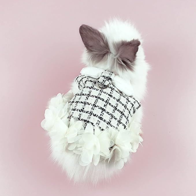Bunny Harness and Leash,Adjustable Soft Guinea Pig Clothes Pet Rabbit Ferret Harness Costumes for Small Animals Dress