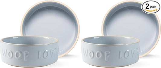 Fringe Studio Treat Words Medium Stoneware Pet Bowl, PetShop Collection (479104) (Pack of 2)