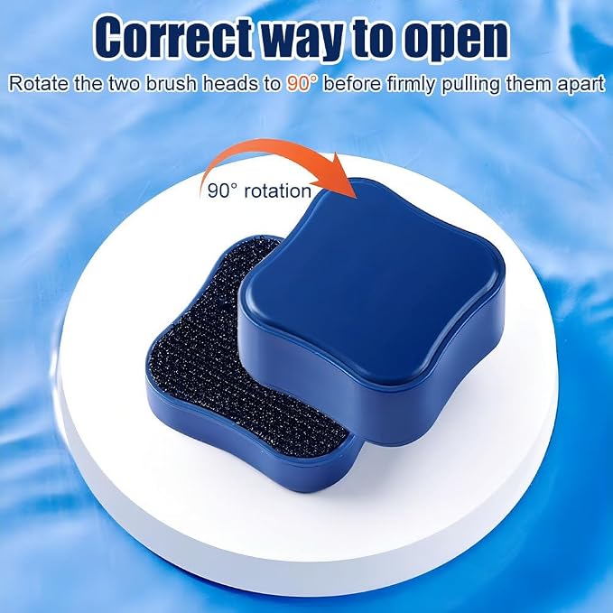 MiOYOOW Aquarium Mini Magnetic Cleaner, Magnet Brush Algae Scraper with Non-Slip Handle Fish Bowl Magnet Scrubber Brush for Acrylic and Glass Fish Tank