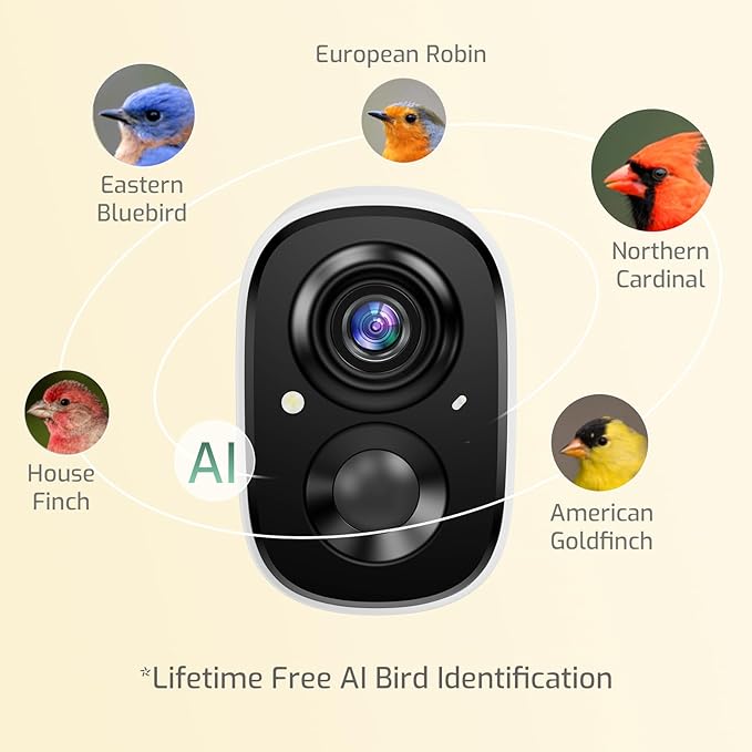 Smart Bird Feeder with Camera, 2.5K Ultra-HD Live Stream Bird House Camera, Free AI Identify Bird Species, Solar Powered Bird Feeder with 2.4L Large Capacity, Gift for Men Women Bird Lovers