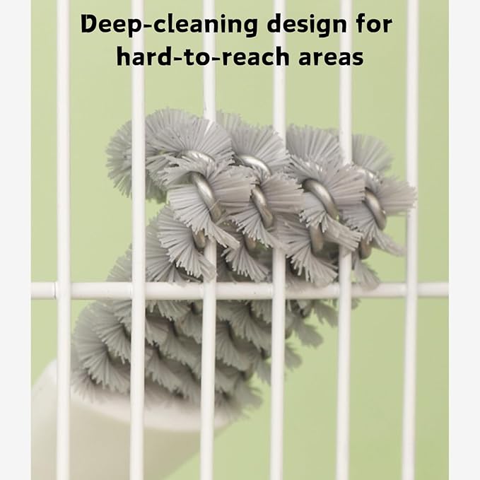 2 Pcs Bird Cage Brush with Scraper - Bird Cage Cleaner for Cleaning Kennels Perches Poop Remover Parrot Parakeet Pet Cage Accessories (2 Pcs)