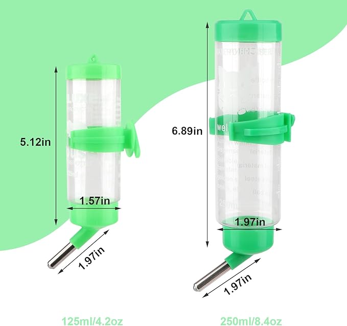 Hypeety Hamster & Guinea Pig Water Bottle - No Drip Dispenser, 250ML (Random Color)