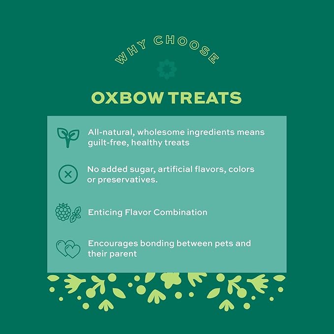 Oxbow Simple Rewards BlackBerry & Basil Treats, Great as Chinchilla, Hamster, Rodent, Guinea Pig & Rabbit Treats, Small Pet Snack, Made Timothy Hay, Made in USA, 3 oz (Pack of 2)