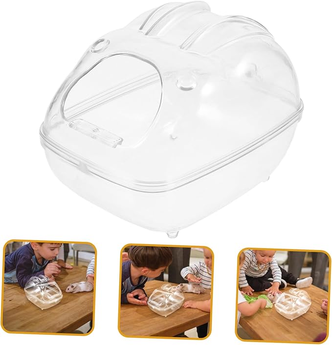 Happyyami Hamster Sand Bath Box Toilet for Small Pets Multi-use Chinchilla Dust Bath Easy to Clean for Hamsters Mice and Gerbils