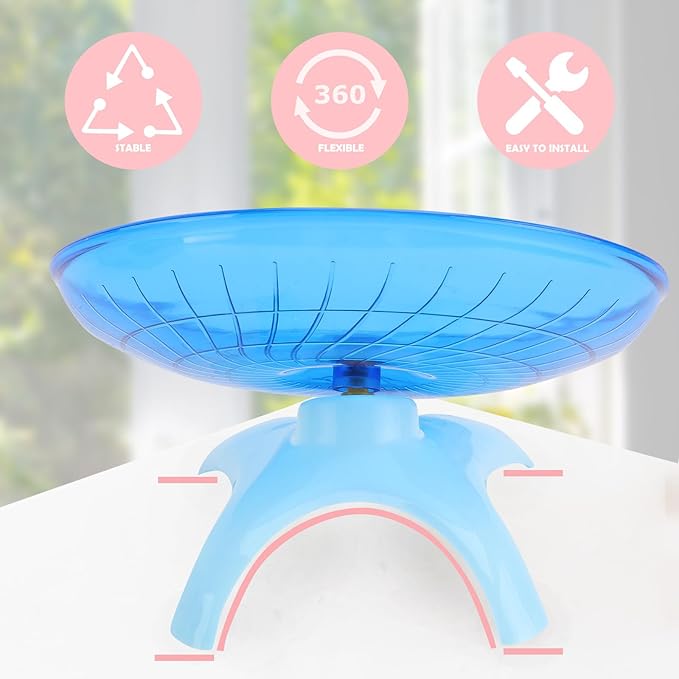 Blue Large Table Lamp Shades Large Flying Saucer for Rats Chinchilla Toys Run Disc Hamster Cage Pet Exercise Toy Hamster Flying Saucer Ball 10 Inch Rat Wheel 30cm Mute Cd