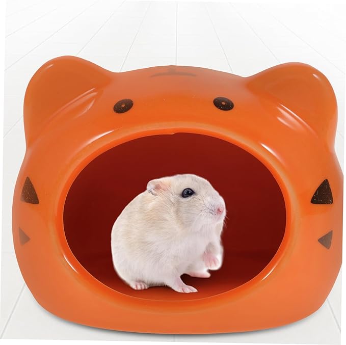 1pc Nest Chinchilla Ceramic House Hedgehog Hideaway Squirrel Cage Guinea Pig Sleeping Bed Small Animal Cave Chinchilla Mini Hut Small Pet Hideout Ceramics Pet House Hamster
