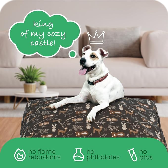 Molly Mutt Medium to Large Dog Bed Cover - Gorgeous Beasts Print - Measures 27”X36”X5’’ - 100% Cotton - Durable - Breathable - Sustainable - Machine Washable Dog Bed Cover (Dd72b)