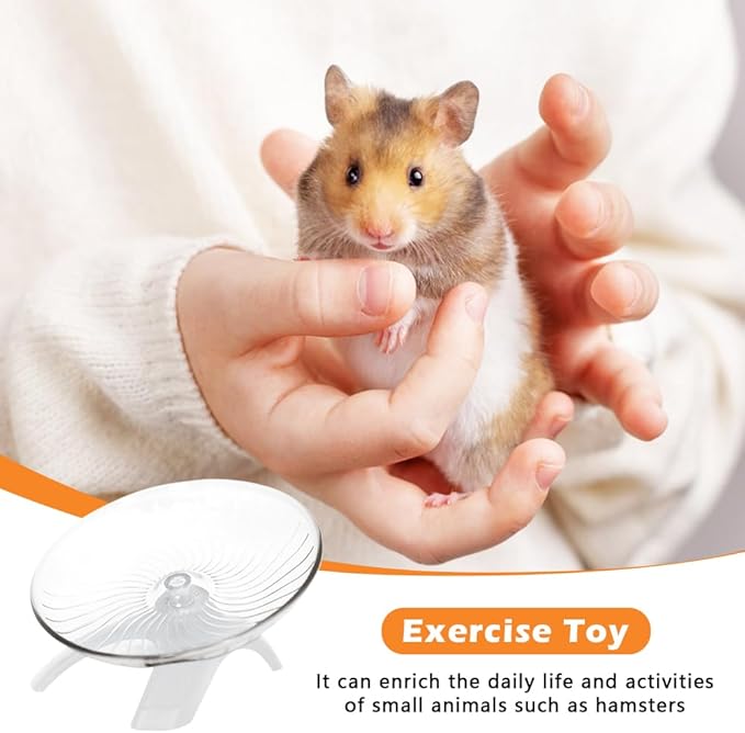 Silent Hamster Wheel,Small Pets Exercise Wheel Hermit Crab Spinner Exercise Running Wheels for Gerbil Ferret Chinchilla and Dwarf Hamster(5.12 inch,Color:White)