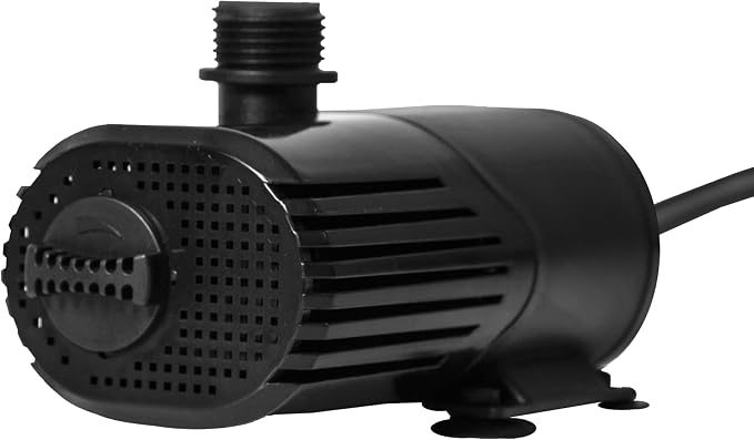 pond boss 500 GPH Submersible and In-Line Water Pump for Hydroponics, Aquaponics, Fountains, and Freshwater Aquariums – Adjustable Flow, Quiet Operation, Includes Tubing Adapters