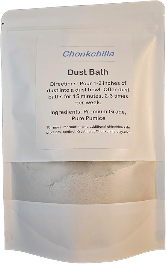 Chinchilla Dust Bath, Two Pounds Pumice Powder, for Small Pet Care