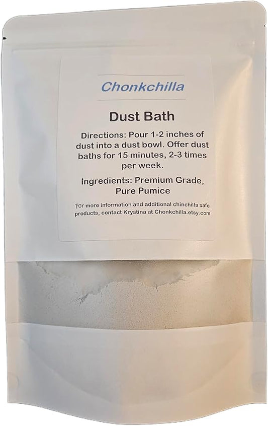 Chinchilla Dust Bath, Two Pounds Pumice Powder, for Small Pet Care