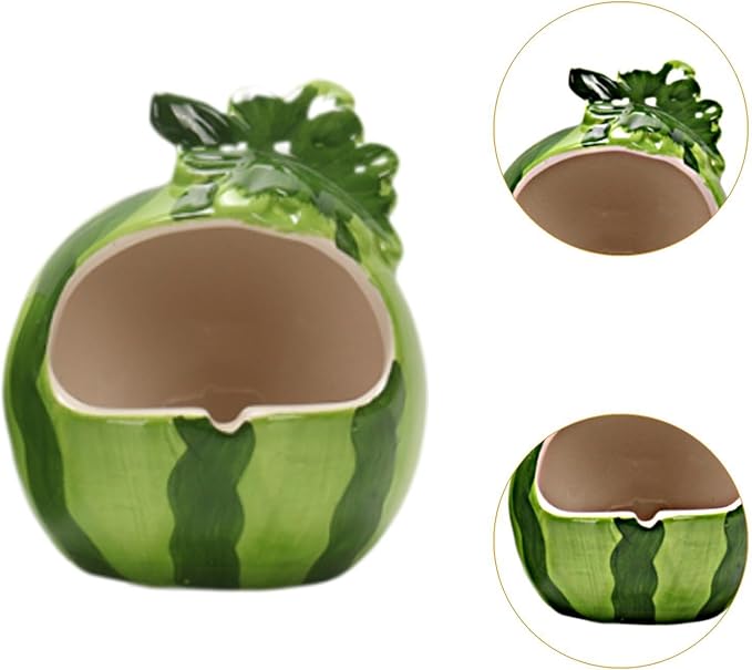 Ceramic Hamster House,Hut Cage,Hamster Cage Accessories,Cave,Cute Hamster Hideout Small Animal Hideout for Dwarf Hamste, Watermelon