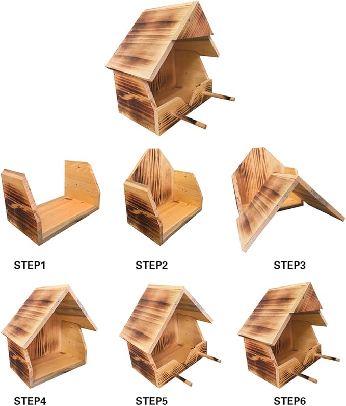 Robin Nesting Box - Premium Handmade Solid Wood Bird House for Outdoors | All-Weather Garden Gift to Attract Robins, Blackbirds, Wagtails | Easy to Mount & Clean