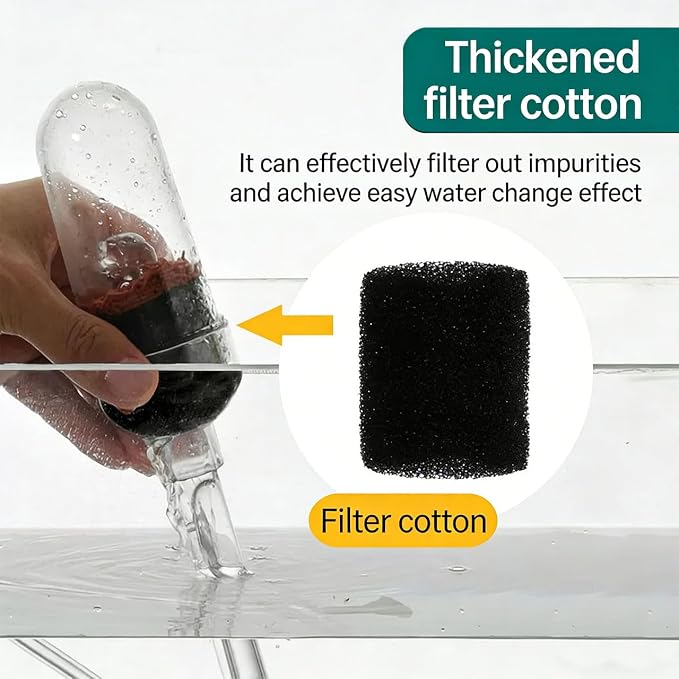 Gravel Vacuum for Aquarium Fish Tanks Gravel Vacuum Cleaner Set with USB for Remove Dirt, Change Water, Wash Sand, Water Shower, Water Circulation
