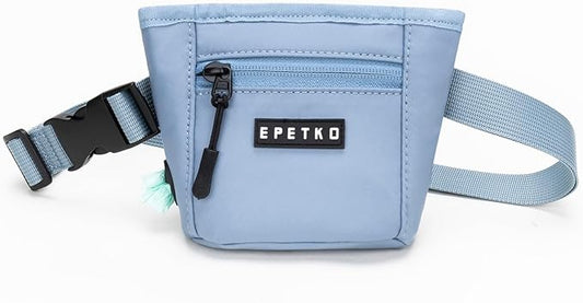 Dog Treat Pouch, Powerful Magnet Closure Device Dog Training Treat Bag Large Capacity Pet Treat Pouch with Poop Bag Dispenser Treat Bag for Dog Training with Metal Waistband Clip (Light Blue)