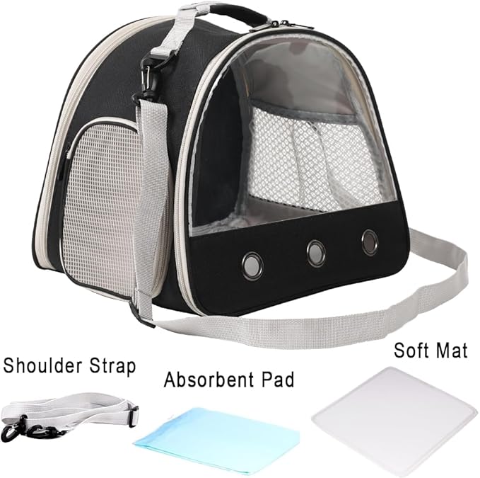 Small Animal Travel Carrier with Absorbent Pad Set, Pee Pad with Leak-Proof Quick-Dry Design for Guinea Pig,Portable Bearded Dragon Bag for Sugar Glider,Hedgehog,Rat,Bunny,Rat