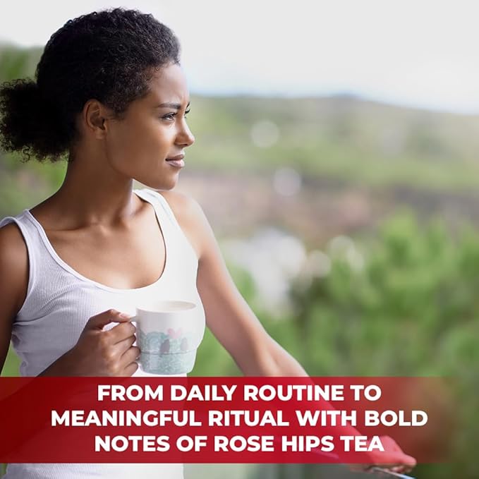 100 Bags Rosehips Tea Dried Rose Hips Crushed (Roza Cinamomea) - 100 Count 1.5 g Tea Bags Rosehip Berries