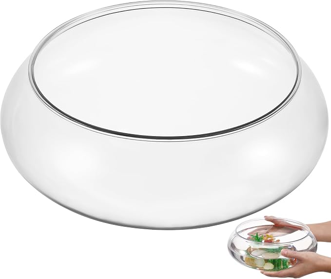 Toddmomy Clear Aquarium Tank Transparent Fish Bowl for Betta Goldfish Plants Desktop Aquarium Tank for Home Office Garden Wedding Decor 9.52 X 9.52 X 3.93 in